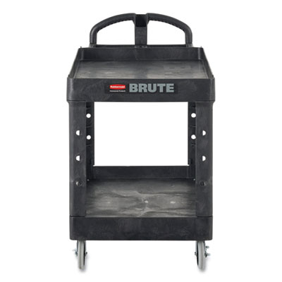 BRUTE Heavy-Duty Utility Cart with Lipped Shelves, Plastic,