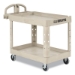 BRUTE Heavy-Duty Utility Cart with Lipped Shelves, Plastic,