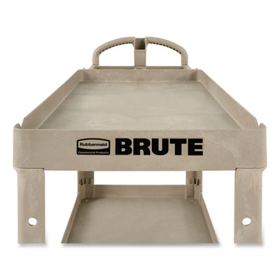 BRUTE Heavy-Duty Utility Cart with Lipped Shelves, Plastic,