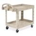 BRUTE Heavy-Duty Utility Cart with Lipped Shelves, Plastic,