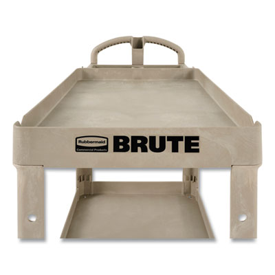 BRUTE Heavy-Duty Utility Cart with Lipped Shelves, Plastic,