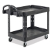 BRUTE Heavy-Duty Utility Cart with Lipped Shelves, Plastic,