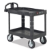 BRUTE Heavy-Duty Utility Cart with Lipped Shelves, Plastic,