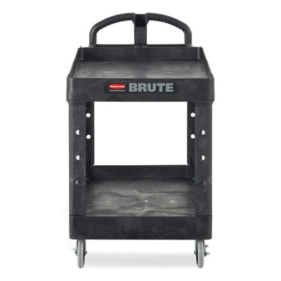 BRUTE Heavy-Duty Utility Cart with Lipped Shelves, Plastic,