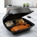 Insulated Foam Hinged Lid Containers, 3 Compartments, 7.96 x