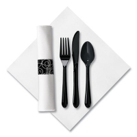 CaterWrap Heavyweight Cutlery Combo Kit, Fork/Knife/Napkin/S