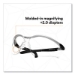 BX Molded-In Diopter Safety Glasses, 2.0+ Diopter, Silver/Bl