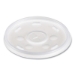 Plastic Lids for Foam Cups/Bowls/Containers, Flat with Straw