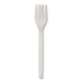 EcoSense Renewable Plant Starch Cutlery, Fork, Plastic, Crea