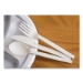 EcoSense Renewable Plant Starch Cutlery, Fork, Plastic, Crea