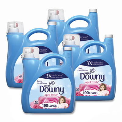 Liquid Fabric Softener, April Fresh Scent, 140 oz Bottle, 4/