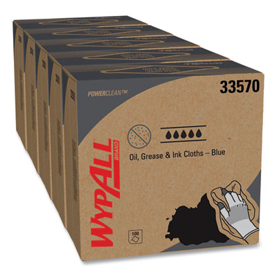 Power Clean Oil, Grease and Ink Cloths, POP-UP Box, 8.8 x 16