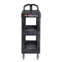 BRUTE 3-Shelf Heavy-Duty Ergo Flat Utility Cart, Plastic, 3