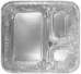 Three-Compartment Oblong Food Container, 24 oz, 6.38 x 1.47