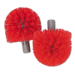 Replacement Heads For Ergo Toilet-Bowl-Brush System, Red, 2/