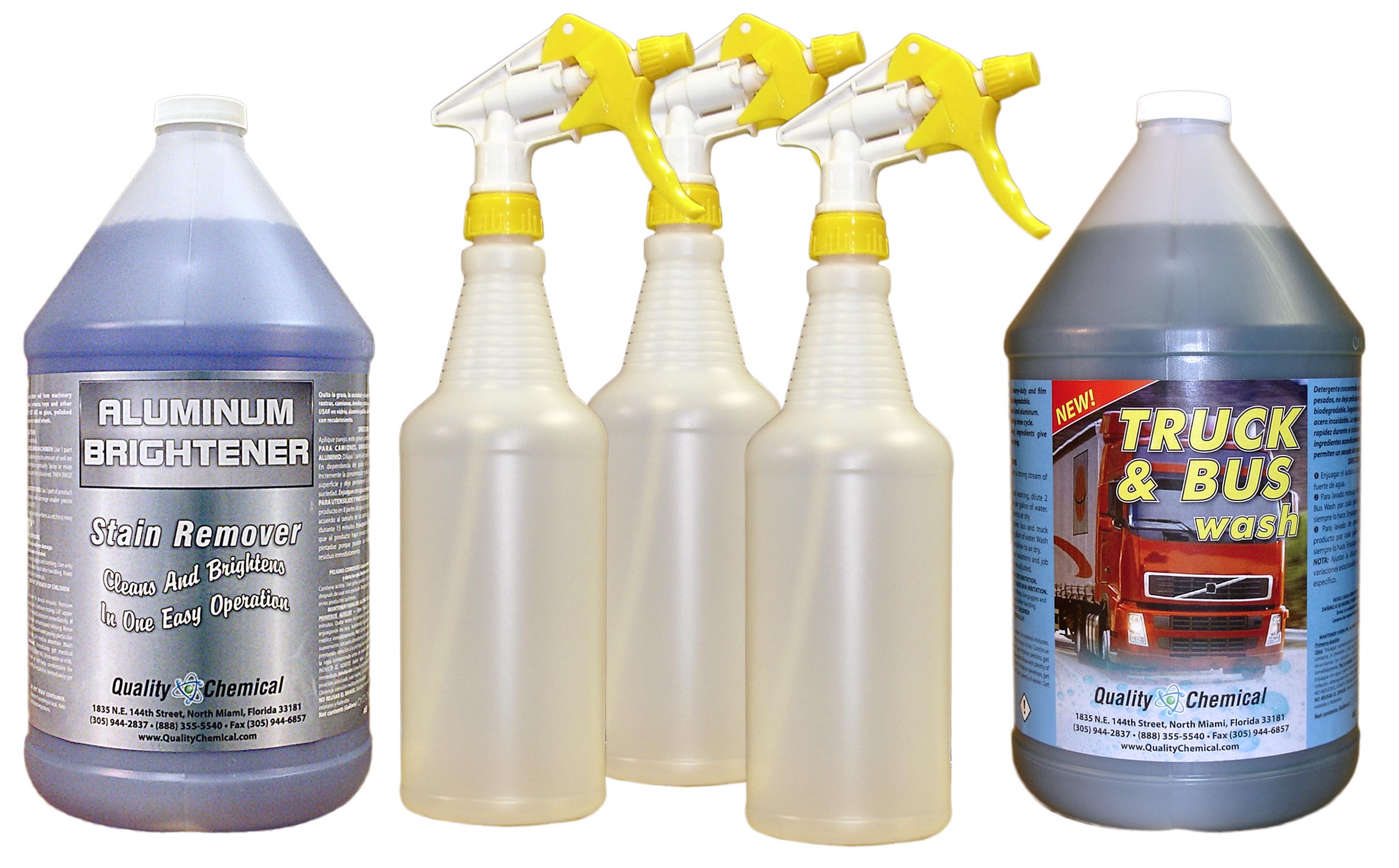 Truck Wash and Aluminum Cleaner with Spray Bottles