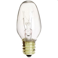 Candelabra Base Incandescent bulb - 7watt Clear E12